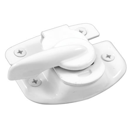Prime-Line 1-3/4 in. White Painted Stamped Steel Double Hung Sash Lock with Draw F 2618